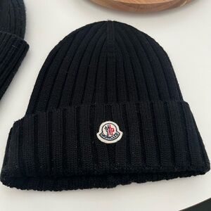 Moncler Black Knit Beanie